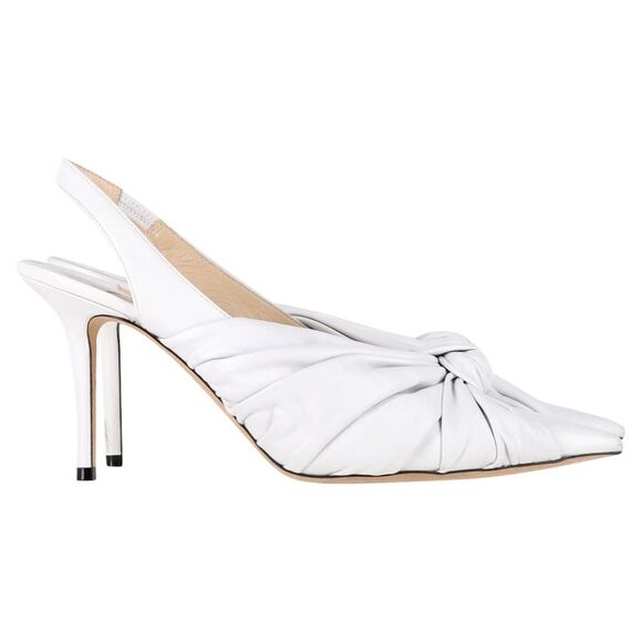 Jimmy Choo Annabell Slingback Sandals in White Leather - Picture 1 of 7